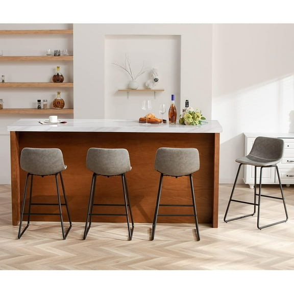 HeuGah Counter Height Bar Stools Set of 4, Counter Stools with Backs, Modern Barstools for Kitchen Island, Bar Stools 26 Inch Seat Height