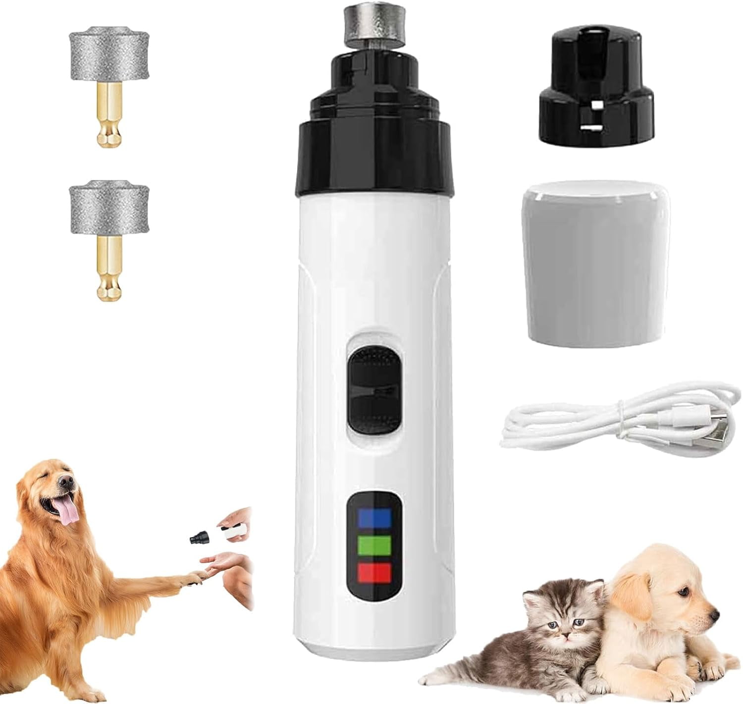 HEUSOM Silent Groom Pro Hunde-Nagelschleifer - Kabellos Mit LED Licht