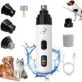 thumbnail image 2 of Electric Pet Nail Grinder With LED Light - 2-Speed Quiet Grooming For Dogs & Cats, USB Rechargeable 2 of 9
