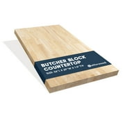 Allforwood Hevea Solid Wood Butcher Block Countertop, Unfinished Butcher Block Table Top for DIY Washer Dryer/Island/Kitchen Countertop