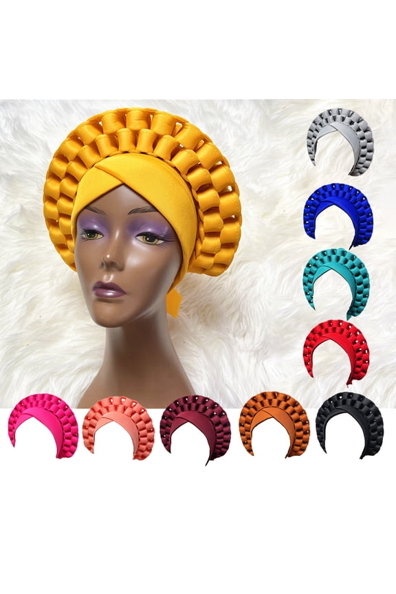 Hat Wide Band Adjustable Soft African Nation Style Turban Hat for Christmas