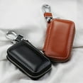 thumbnail image 1 of Hevirgo Stylish Genuine Leather Fob Case Keychain, Black, 1 of 7