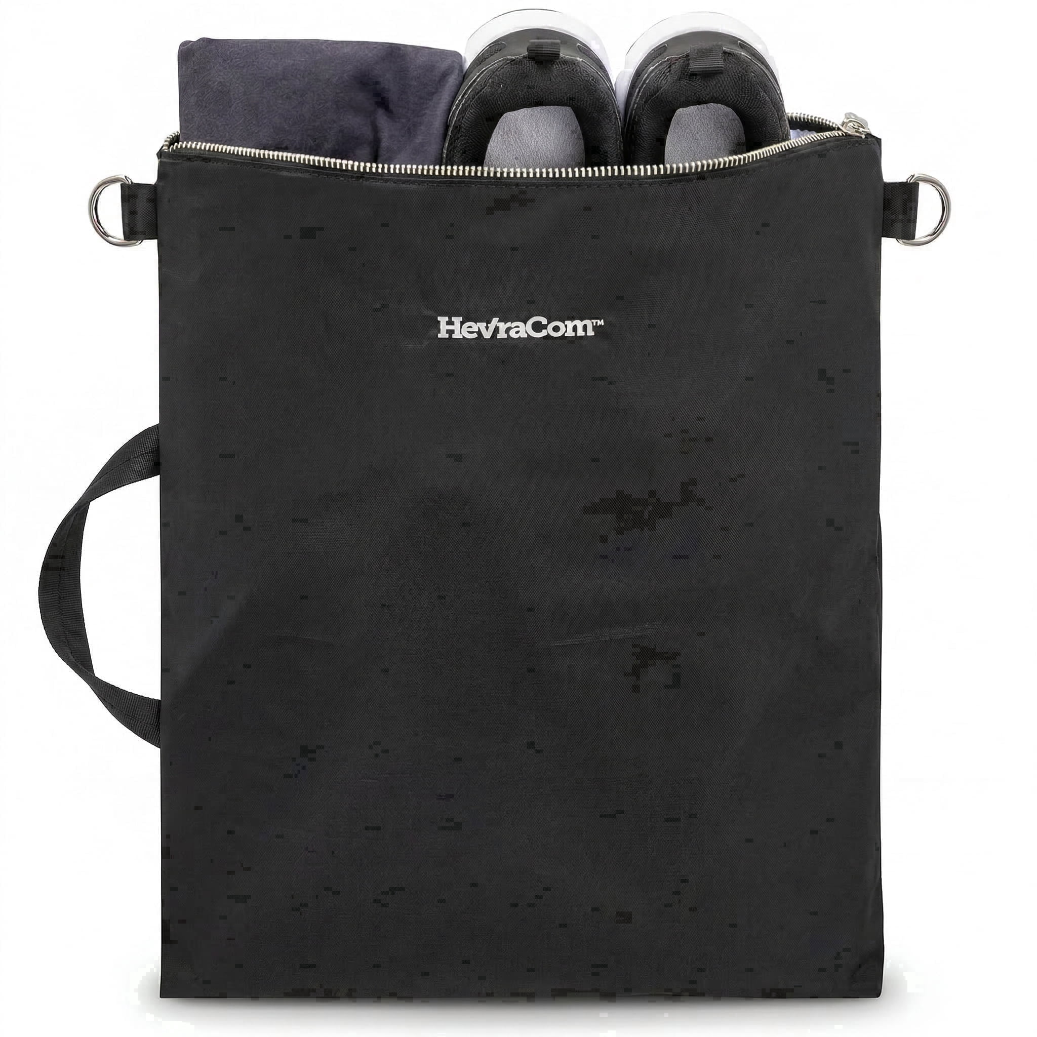 HevraCom Waterproof Wet Bag for Gym Clothes, Swimsuits and Shoes, Odor-Resistant Travel Laundry Bag, Black, 14 x 17.5 in
