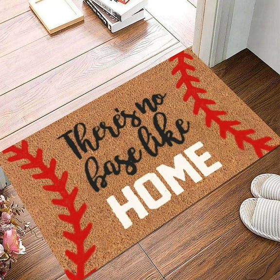 Hewann Baseball Theme Carpet Sports Baseball Rug Non-Slip Absorbent Carpet for Entryway, Bathroom, Kitchen | Fun Alphabet Theme for Home Decor & Gift Baseball Theme Carpet
