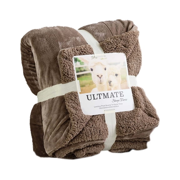 Hewann Blanket Blanke Wool Flannel Lamb Blanket - Cozy Double-Layer Polyester Throw for Leisure and Gifts | Eveluo Home Textiles