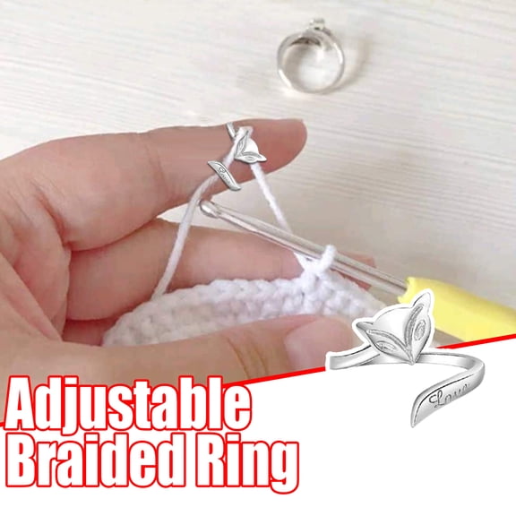 Hewann Crochet Accessories Adjustable Knitting Loop Ring - Durable Yarn Guide for Fast Knitting, Finger Protector, Crochet Supply, Eco-Friendly Handmade Accessory