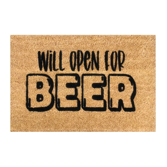 Hewann Doormat For Beer Lovers Will Open for Beer Doormat | Funny Cute Door Mat | Welcome Friends Home Mat | 40x60 cm Crystal Velvet | for Entryways, RVs, and More | Great New Home Gift