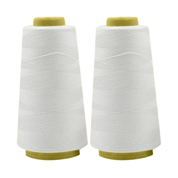 Hewann Sewing Threads Sewing Threads Polyester 3000 Yards 4PCS - Durable Hand and Machine Sewing Thread, for DIY Projects and Gifts, Color: White