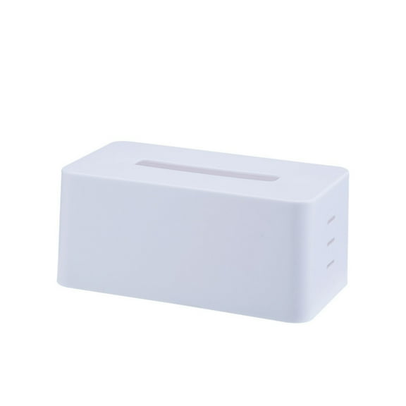 Hewann Tissue Box Cover Rectangle Tissue Box Stylish Tissue Box Holder for Bathroom Living Room Bedroom Table Desk Home Office Car,1PC,White,Plastic,8.3*4.6*3.9in
