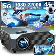 Hewcham 4K LCD Projector with Wireless, 1080P, 22000 Lumens, Bluetooth, Remote, 120,000-Hour Lamp