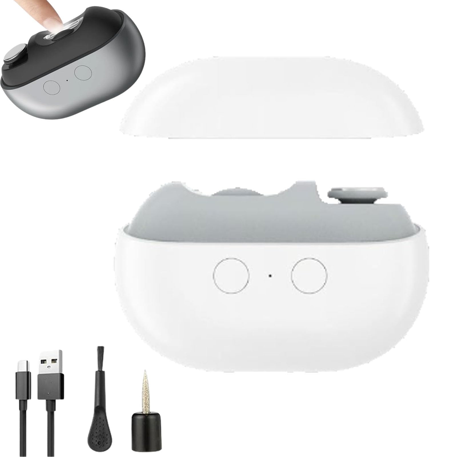Electric Nail Clipper, Easy Clip Smart Nail Clipper, Rerocky Easy Clip Nail Clippers, Rechargeable Electric Nail Clippers, Electric Nail Trimmer for Seniors (White)
