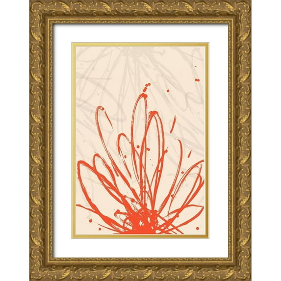 Hewitt, L. 11x14 Gold Ornate Wood Framed with Double Matting Museum Art Print Titled - Mandarin Burst II