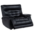 thumbnail image 1 of Hewitt Leather Upholstered Dual Power Recliner Chair Black, 1 of 10