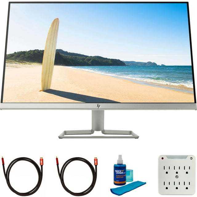 Hewlett Packard 4TB31AA#ABA 27fwa 27 inch FHD 1080p, Built-in Audio, HDMI ,2x 6FT Universal 4K HDMI 2.0 Cable, 6-Outlet Surge Adapter
