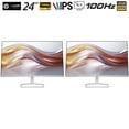 thumbnail image 1 of Hewlett Packard 94C17AA 524sf Series 5 24" FHD 100Hz 1500:1 5ms IPS Monitor, Black/Silver (2-Pack), 1 of 11