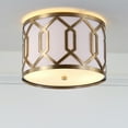 thumbnail image 1 of JONATHAN Y Hex 2-Light 12.5" Metal LED Flush Mount, Brass Gold, 1 of 8