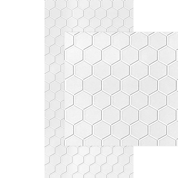 Hex 4ft. x 8ft. Gloss White Paintable Glue-Up PVC Wall Panels (160 Sq.ft / Pack) - 5 Pieces