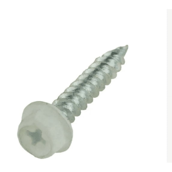 Hex #8 x 3/8" White Stainless Steel Gutter Sheet Metal Screws 25-PACK