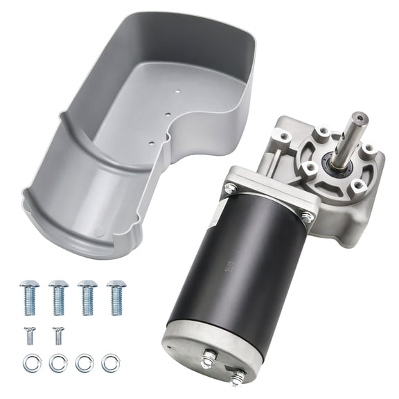 Hex Autoparts 12V 1.2 HP 900W 90:1 Dump Truck Roll Tarp Motor Replacement with Chrome Cover Universal fit for Transport Trucks, Heavy Trucks