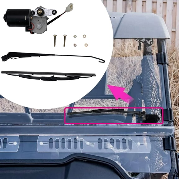 Hex Autoparts 12V Electric Windshield Wiper Motor Kit Universal for UTV Polaris RZR Ranger Kawasaki Hard Coated