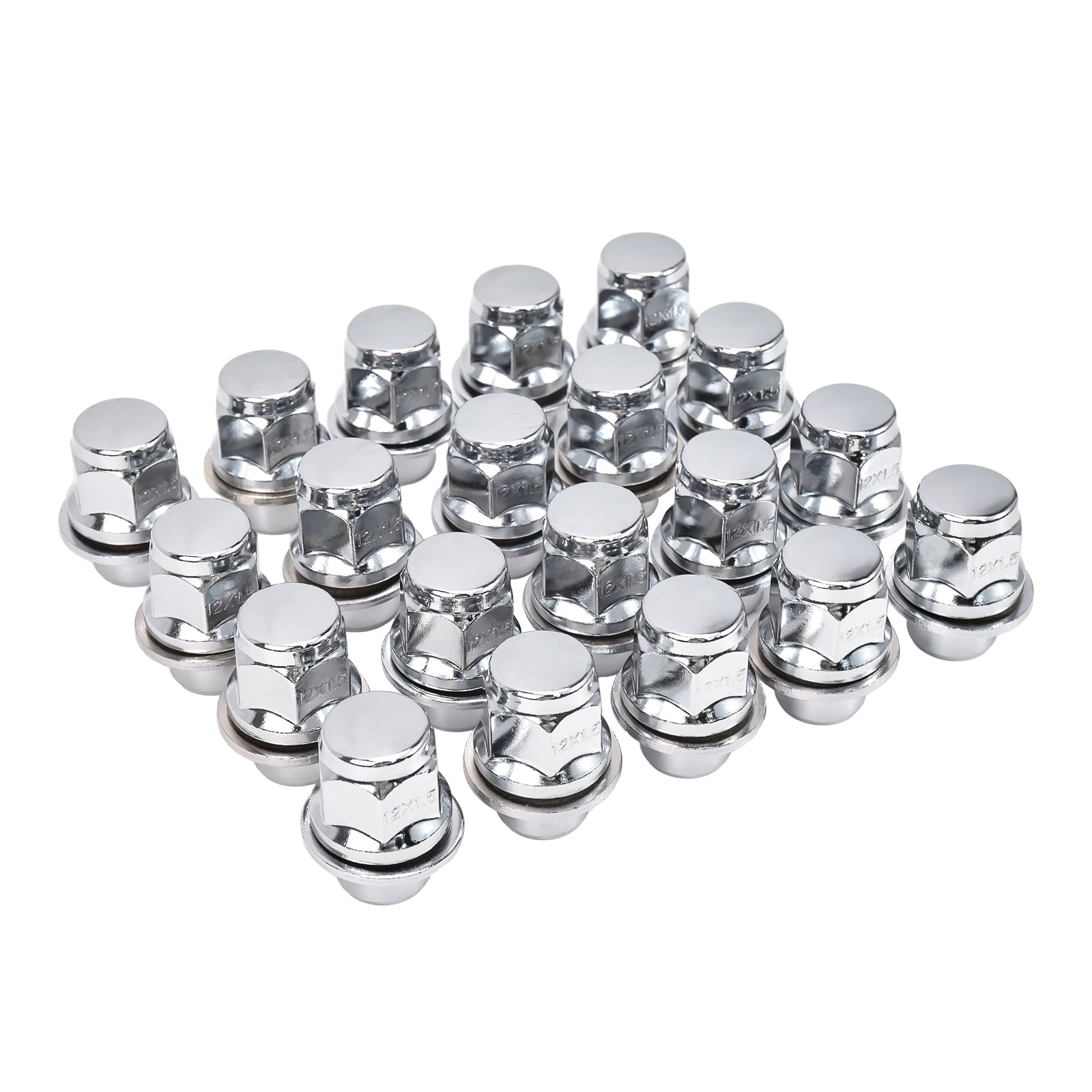 Hex Autoparts (20PCS) 12x1.5 Chrome Mag Lug Nuts Seat Washer fits Lexus ...