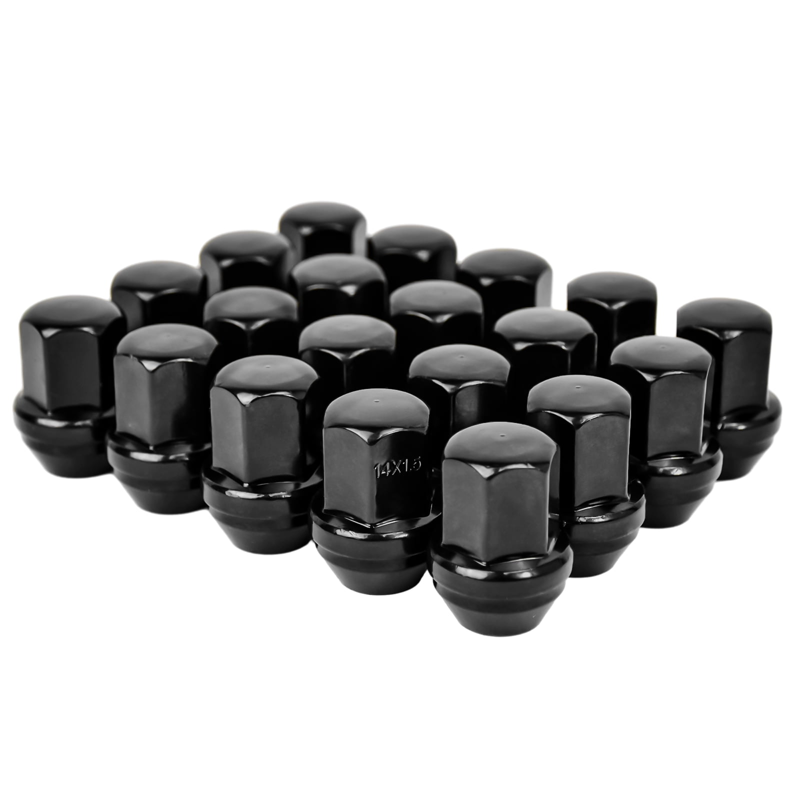 Hex Autoparts (20Pcs) 14x1.5 Black Lug Nuts for Dodge Challenger Charger Hellcat SRT8 Chrysler
