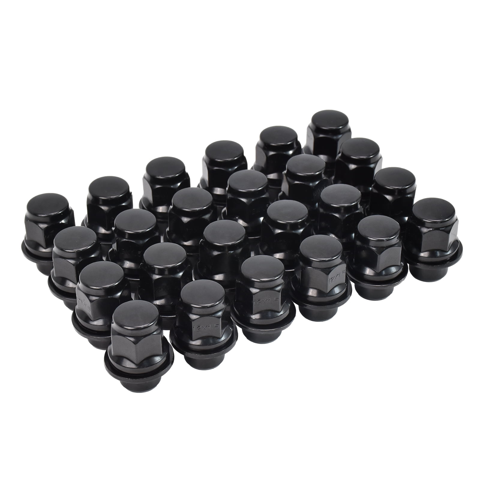 Hex Autoparts (24PCS) 12x1.5 Black Mag Lug Nuts Seat Washer fits Toyota/Lexus 4Runner FJ Tacoma