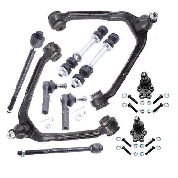 Hex Autoparts 2WD Front Upper Control Arms Lower Ball Joints Sway Bars Tie Rods For 1999-2006 Chevy Silverado GMC Sierra 1500 w/Coil Spring Sus.