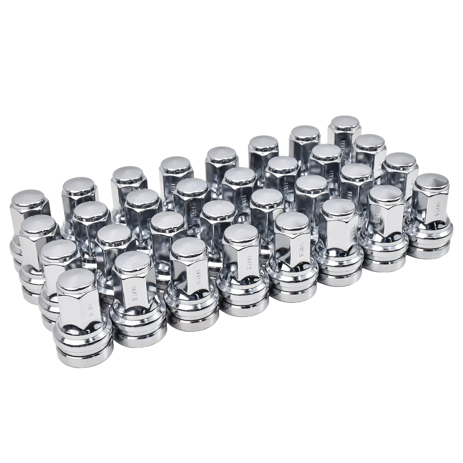Hex Autoparts (32PCS) 14x1.5 Flat Washer Lug Nuts for Ford Super Duty F-250 F-350 450 HCPZ-1012-B