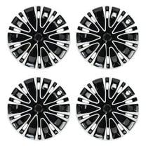 Hex Autoparts 14" Hub Caps Set of 4 fits R14 Tire & Steel Full Rim, Snap On Full Hubcaps Wheel Covers Universal for 14 inch Rims Black & Silver B-Type