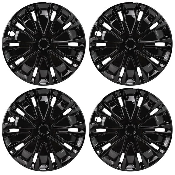 Hex Autoparts 14" Hub Caps Set of 4 fits R14 Tire & Steel Full Rim, Snap On Full Hubcaps Wheel Covers Universal for 14 inch Rims Black