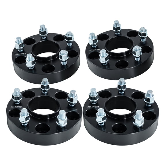 Hex Autoparts 4PCS 1.25" 5x5 to 5x5 (5x127mm) Black Hubcentric Wheel Spacers Adapters 1/2" Studs Fits For Jeep Commander Grand Cherokee Wrangler XK JK WK