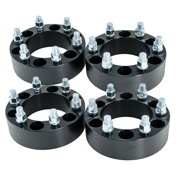 Hex Autoparts 4PCS 2" 6x5.5 to 6x5.5 Wheel Spacers Adapters Fits For Chevrolet Avalanche Silverado Suburban Tahoe GMC Sierra Yukon M14x1.5 (Black)