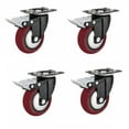 thumbnail image 1 of Hex Autoparts 4PK 3" Heavy Duty Caster Wheels Locking Casters with Brake Swivel Plate Casters 360 Degree Rotating, 1 of 4