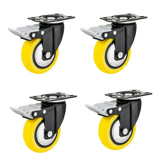 Hex Autoparts 4pcs 5" Heavy Duty Caster Wheels Locking Casters with Brake Swivel Plate Casters
