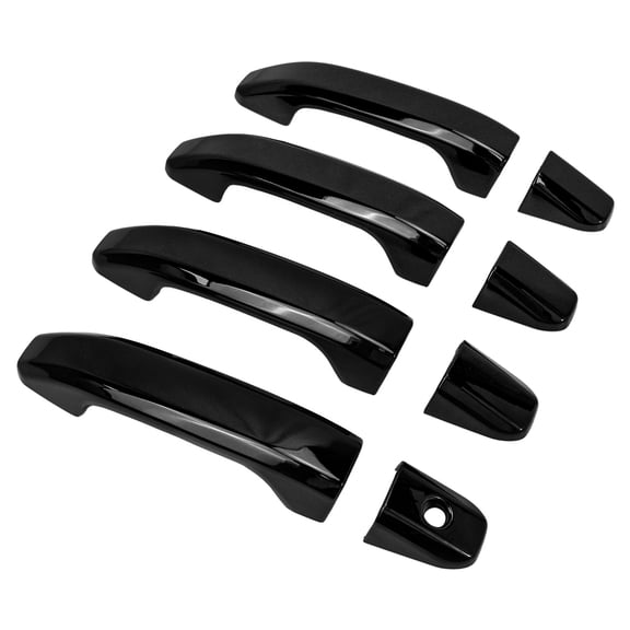 Hex Autoparts 4pcs Exterior Door Handle Cover Glossy Black Car Door Handle Protector for Chevrolet Silverado 1500 2014-2024, GMC Sierra 2014-2020 w/KH NO SMT Set of 4