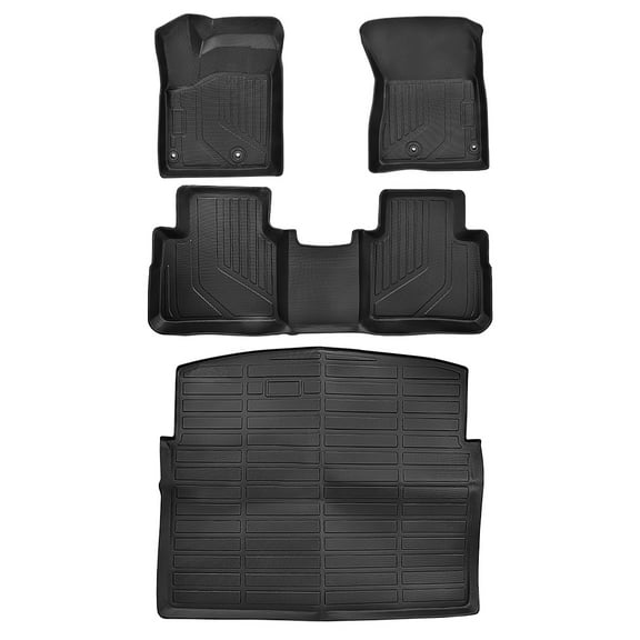 Hex Autoparts All Weathe Floor Liners Mat & Rear Cargo Liners for 2021-2025 Nissan Rogue AWD Drive Models Only TPE Car Floor Mats