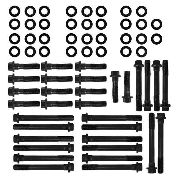 Hex Autoparts Cylinder Head Bolt Set for 134-3601 Chevrolet Small Block Chevy SBC 350 383 400 34Pcs Hex Head Bolt Kit with Washers 1343601