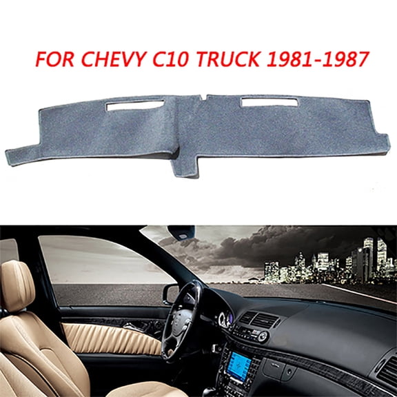 Hex Autoparts Dashboard Pad Dash Cover Mat Dashmat for 1981-1986 Chevy C10 C20 C30 K10 K20 K30 Truck (Gray)