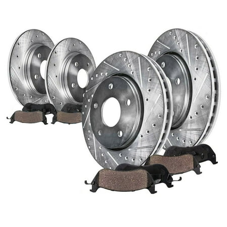 Hex Autoparts Front & Rear Disc Rotors + Brake Pads for Town & Country Grand Caravan Journey