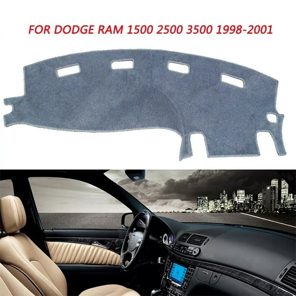 Hex Autoparts Gray Dash Mat Dashboard Cover Carpet for 1998-2001 Dodge Ram 1500 2500 3500
