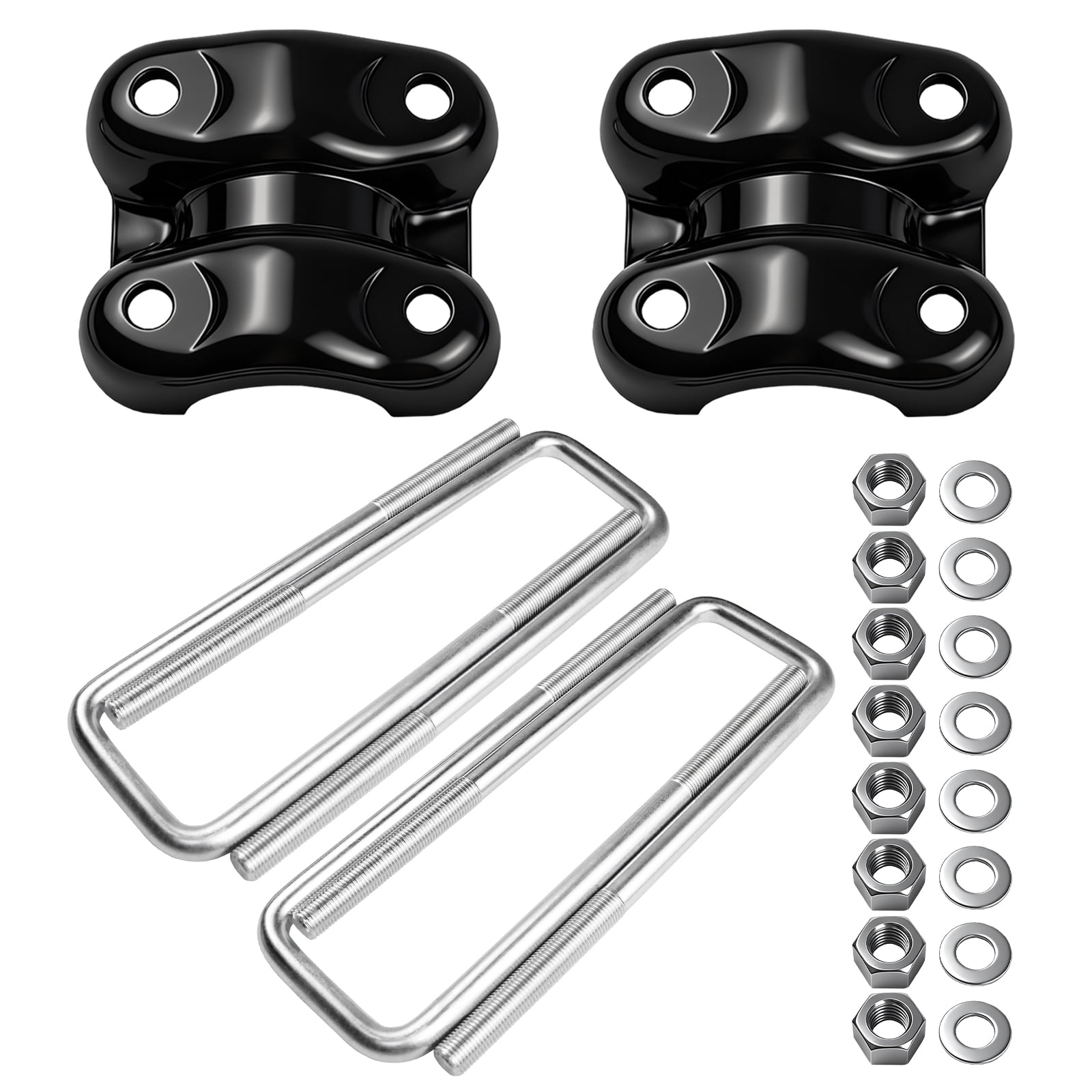 Hex Autoparts Rear Axle Leaf Spring U-Bolts & Plates 15592585 15592586 for 1988-2000 Chevrolet C1500 K1500 Silverado Tahoe Suburban GMC Yukon Cadillac Escalade Axle U Bolts and Plates Kit