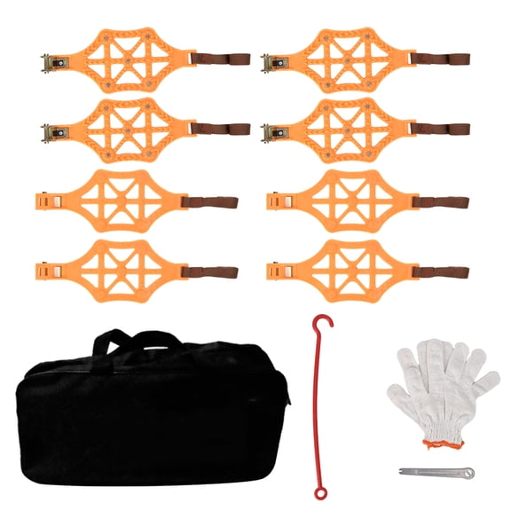 Hex Autoparts Snow Chains 8 Packs fits Tire Width 165-265mm/ 6.5-10.4", All Season Anti-Skid Anti-Slip Tire Chains for SUV  Car Truck