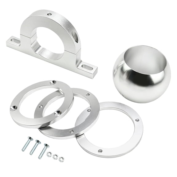 Hex Autoparts Steering Column Floor Mount 2 inch Swivel Base, Polished Aluminum Steering Column Bracket Kit Compatible with GM Chevy GMC Custom Vehicles with 2 Inch Steering Columns