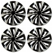 Beiled Universal Hubcap 16 inch ABS Tire Trim Cover, Pack of 4 Hubcaps Car Accessory, for Car Truck SUV Silver