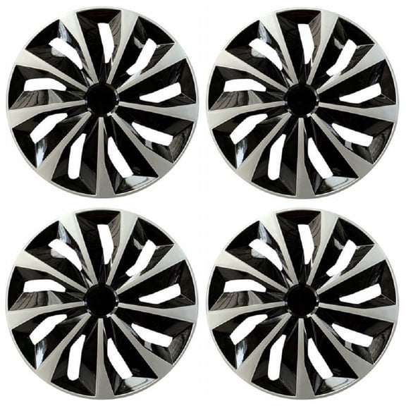 Beiled Universal Hubcap 16 inch ABS Tire Trim Cover, Pack of 4 Hubcaps Car Accessory, for Car Truck SUVSilver