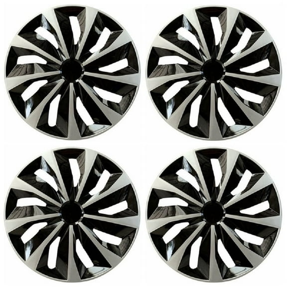 Set of 4 Snap On 16" Full Hub Caps Wheel Covers Fits 16" Tire & Steel Rim -Silver