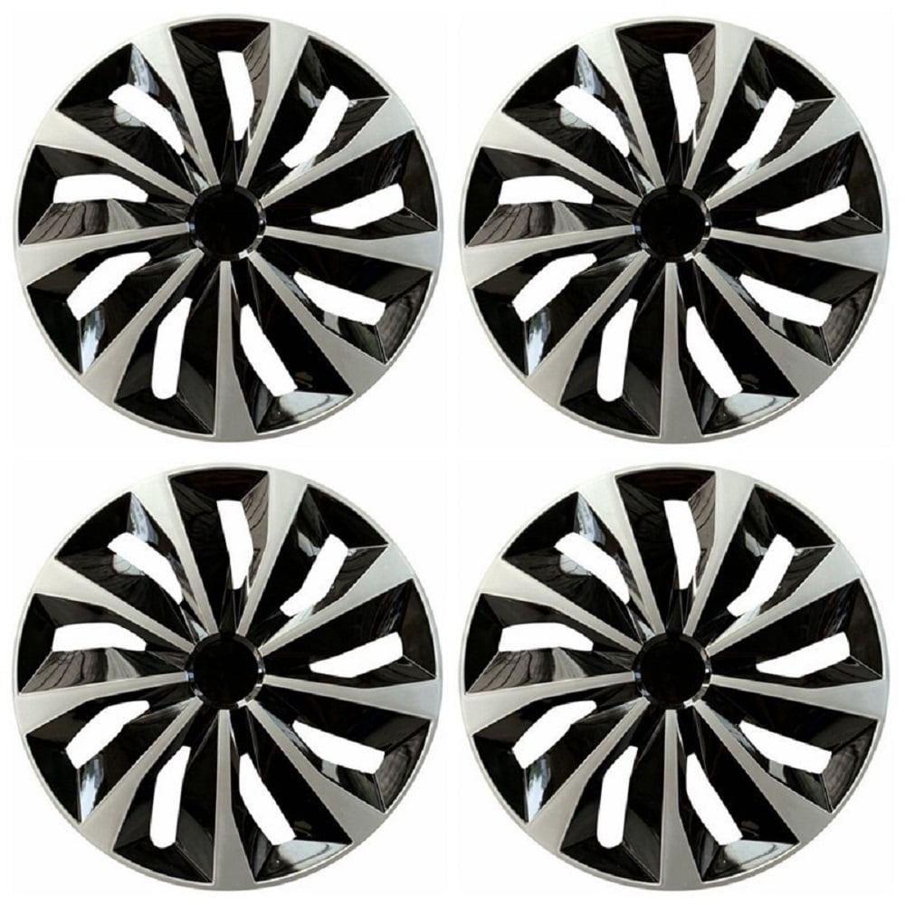 Beiled Universal Hubcap 16 inch ABS Tire Trim Cover, Pack of 4 Hubcaps Car Accessory, for Car Truck SUV，Silver