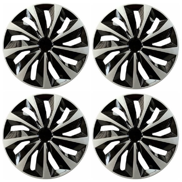 Beiled Universal Hubcap 16 inch ABS Tire Trim Cover, Pack of 4 Hubcaps Car Accessory, for Car Truck SUV,Silver