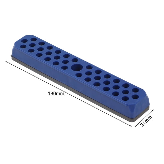 Hex Bit Holder for 1/4 Inch Screwdriver Bits, 43 Holes Magnetic Storage Organizer Rack, Resistant Polypropylene Tool Box Accessory for Workshop and Garage, Red Green Blue(blue)